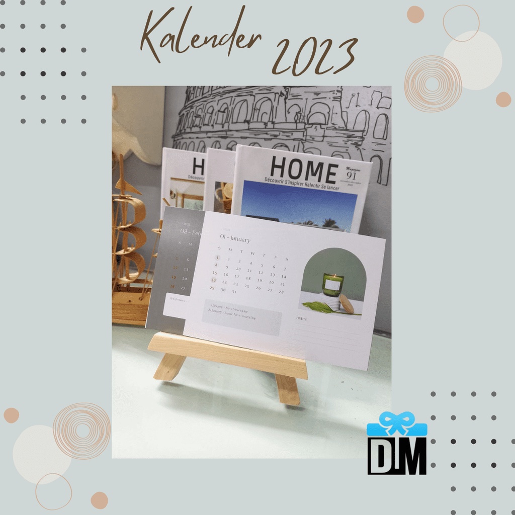 

Kalender Duduk Aesthetic Kalender 2023 2024 2025 Minimalis Kalender Meja Simple Elegan #M