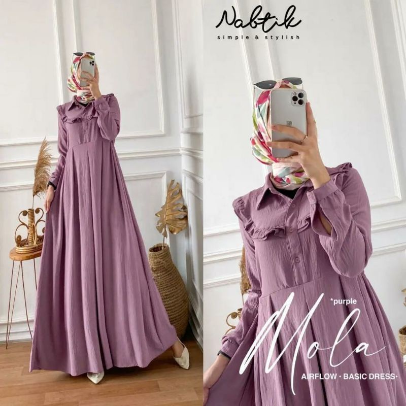 LULA DRESS CRINCLE TERBARU - DRESS WANITA POLOS