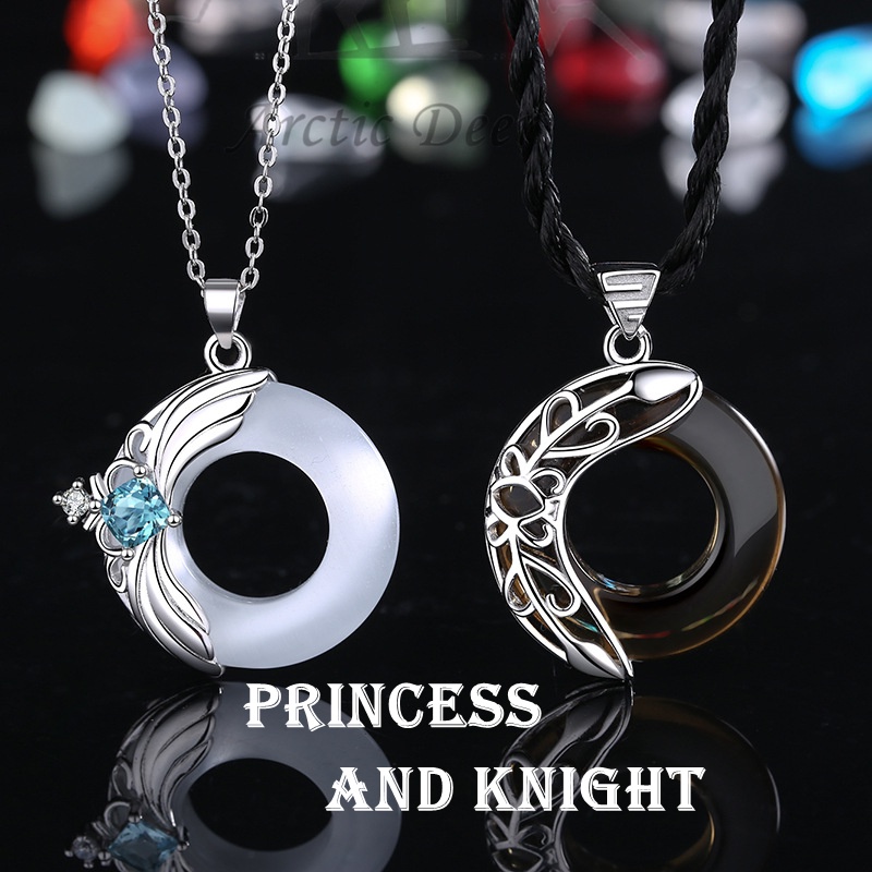 Kalung Couple-princess and knight kalung pasangan Chinese style kalung Opal Original Arctic Deer