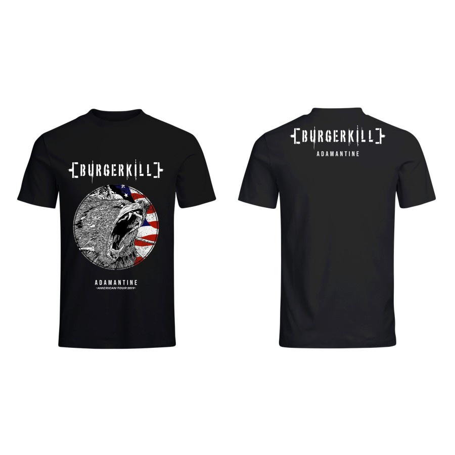 Kaos Band Burgerkill - Adamantine American Tour / Baju Distro / T-Shirt Band Rock / Kaos Distro Pria Wanita / T-Shirt Premium