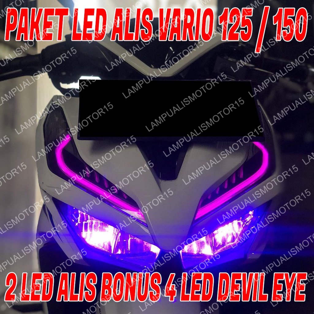 LAMPU ALIS VARIO 125 150 BONUS DEVIL EYE LAMPU ALIS DRL LED BONUS DEVIL EYES VARIO LED 125 150 LAMPU