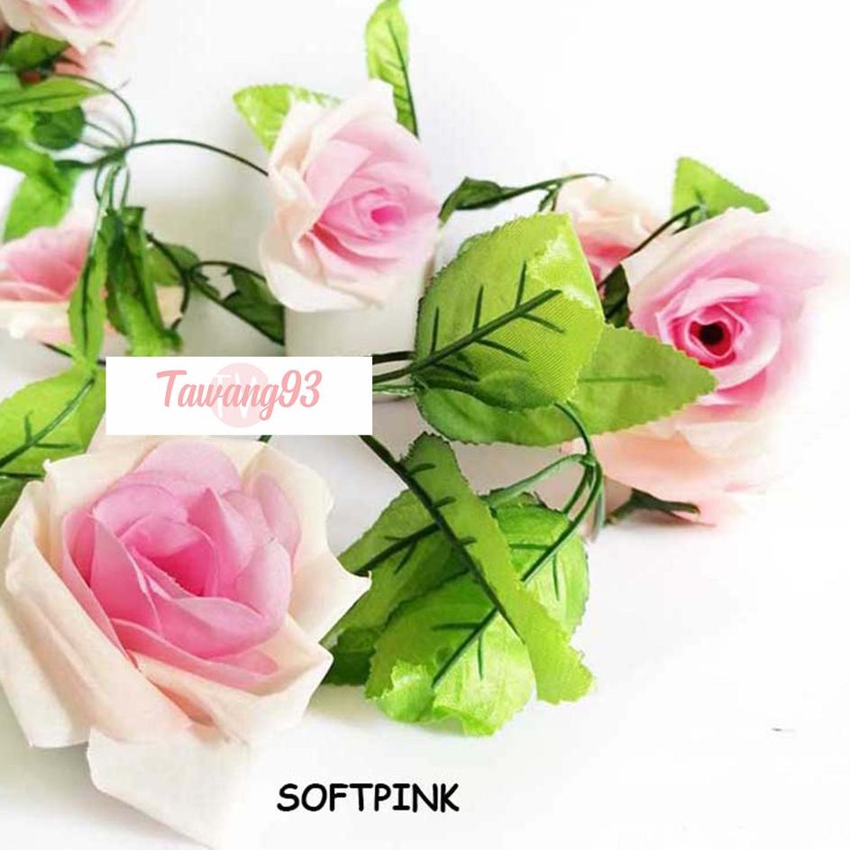 Bunga Daun Mawar Rambat Artifisial Plastik Eceran Grosir - AF14 "WSO.18Oc22ᶜ"