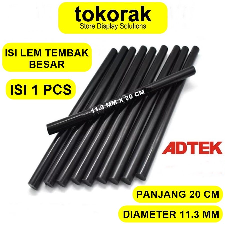 ISI LEM TEMBAK ADTEK BESAR HITAM - LEM BAKAR - GLUE GUN - GLUE STICK