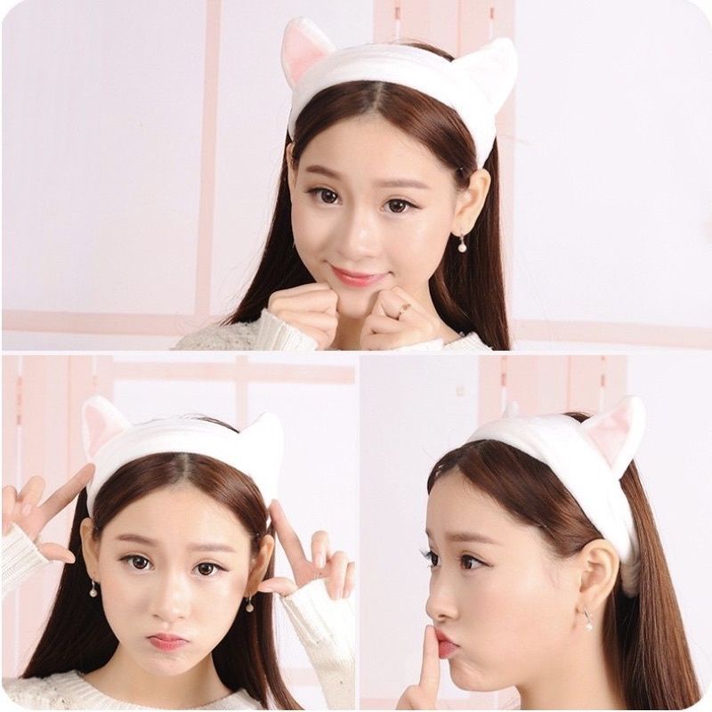 Bando Telinga Kucing / Bandana Facial Rambut Korea / Bando Kuping Kucing