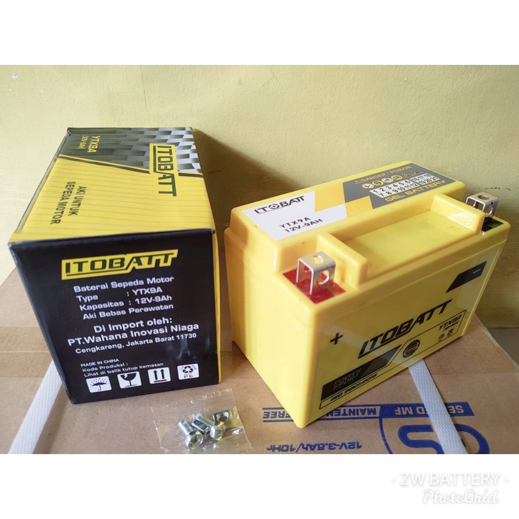 AKI MOTOR KAWASAKI ER6, Z800, Z1000 YTX9-BS ITOBATT AKI GEL