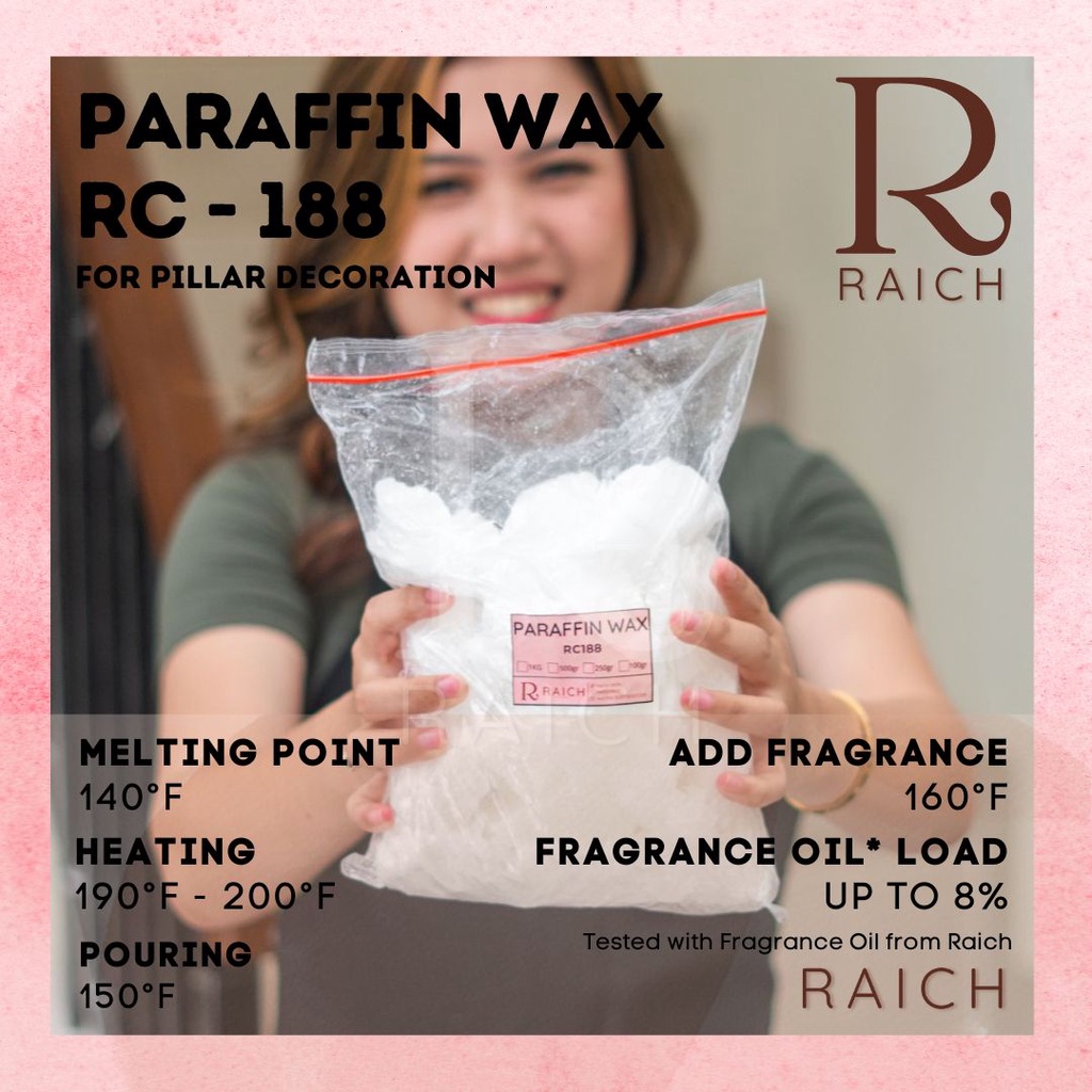 1KG PARAFFIN WAX - Semi Refined RC-188 / Bahan Baku Lilin Pillar Candle Taper Decoration  Scented Candle Lilin Parafin