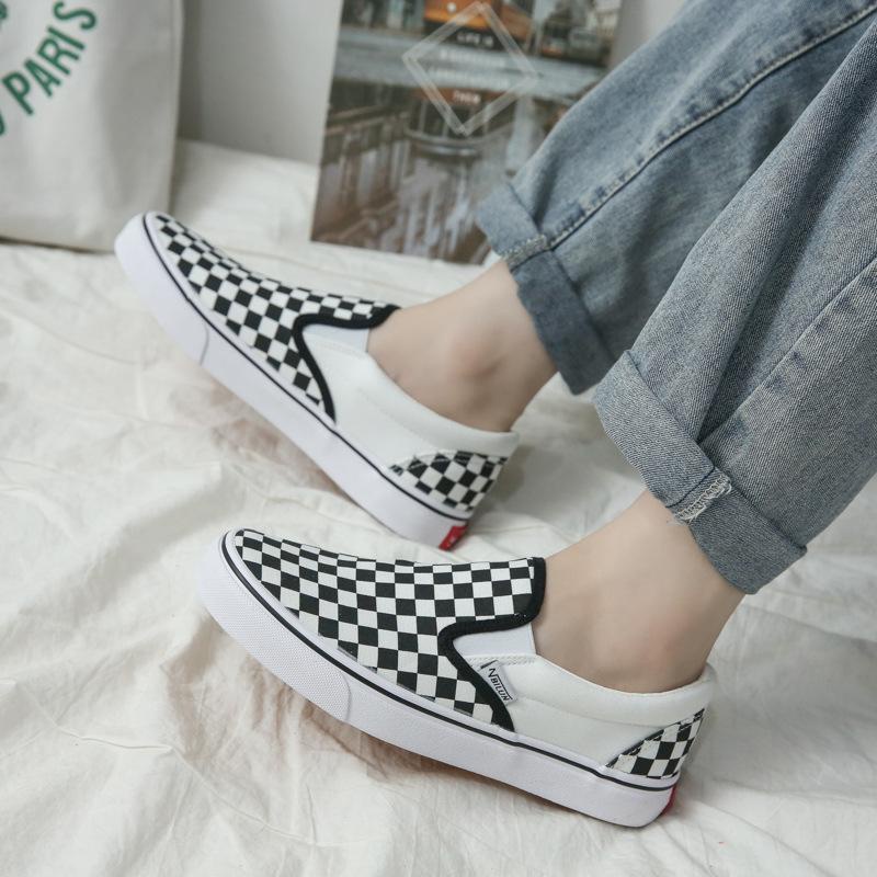 CaniKorea &quot;FREE BOX&quot; Kyomi Sepatu Sneakers Checkerboard Fashion Korea Motif Catur 9183