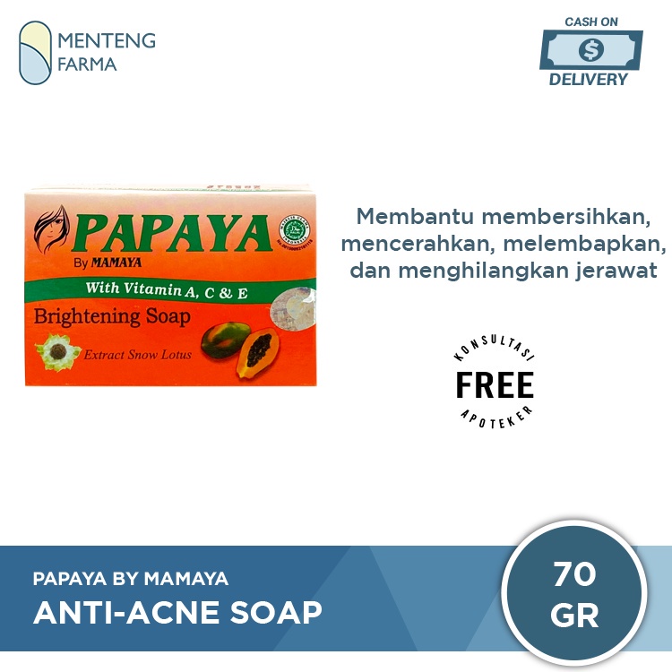 Sabun Papaya By Mamaya Anti Acne Soap 70 gr Original BPOM