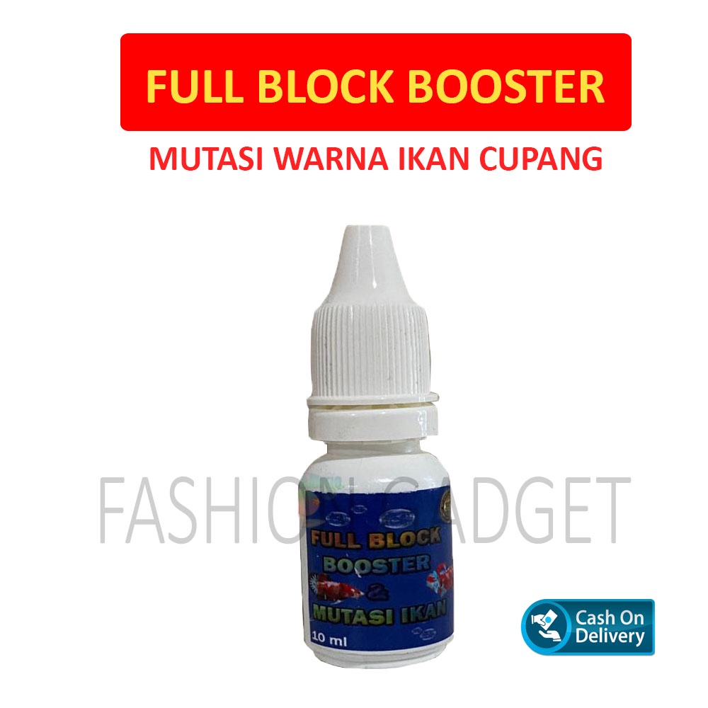 Full Block Booster10 ml Obat Mutasi Warna Ikan Cupang Multicolour 3x Lebih Cepat Meningkatkan Pigmentasi Cupang Menaikan warna ikan Repack Pakan Ikan Makanan Pelet Ikan Pellet Ikan Cupang Hias Obat Ikan Vitamin Ikan Cupang