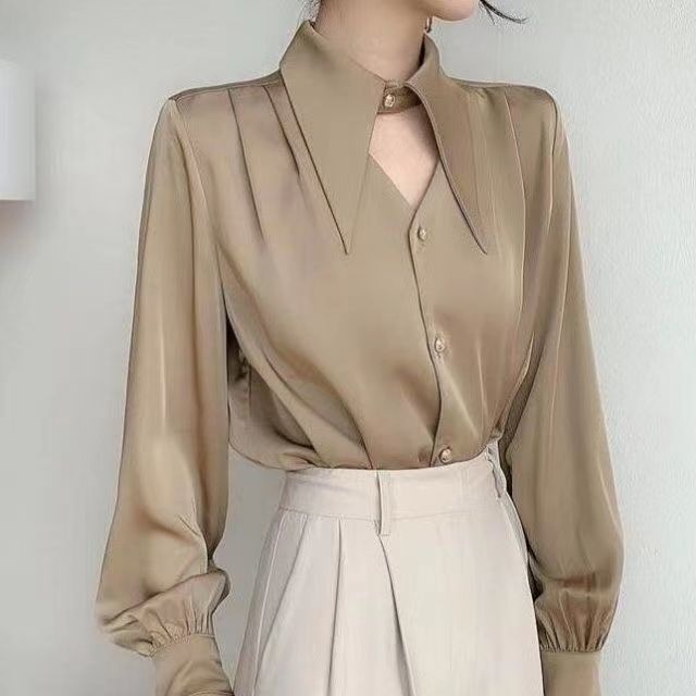 Kemeja Wanita Korean Style Lengan Panjang Turtle Neck