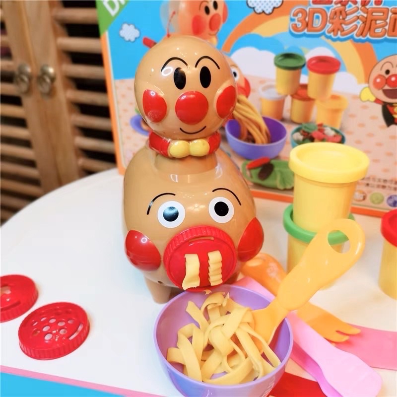 anpanman DIY 3D noodle maker color clay dough mainan lilin anak