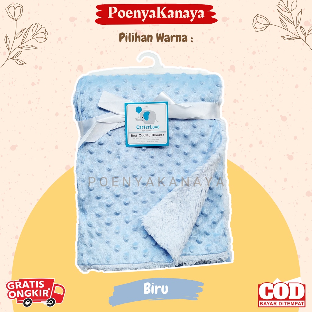 Selimut Bayi CARTER'S Fleece Minky Dot Bubble Polos AK02