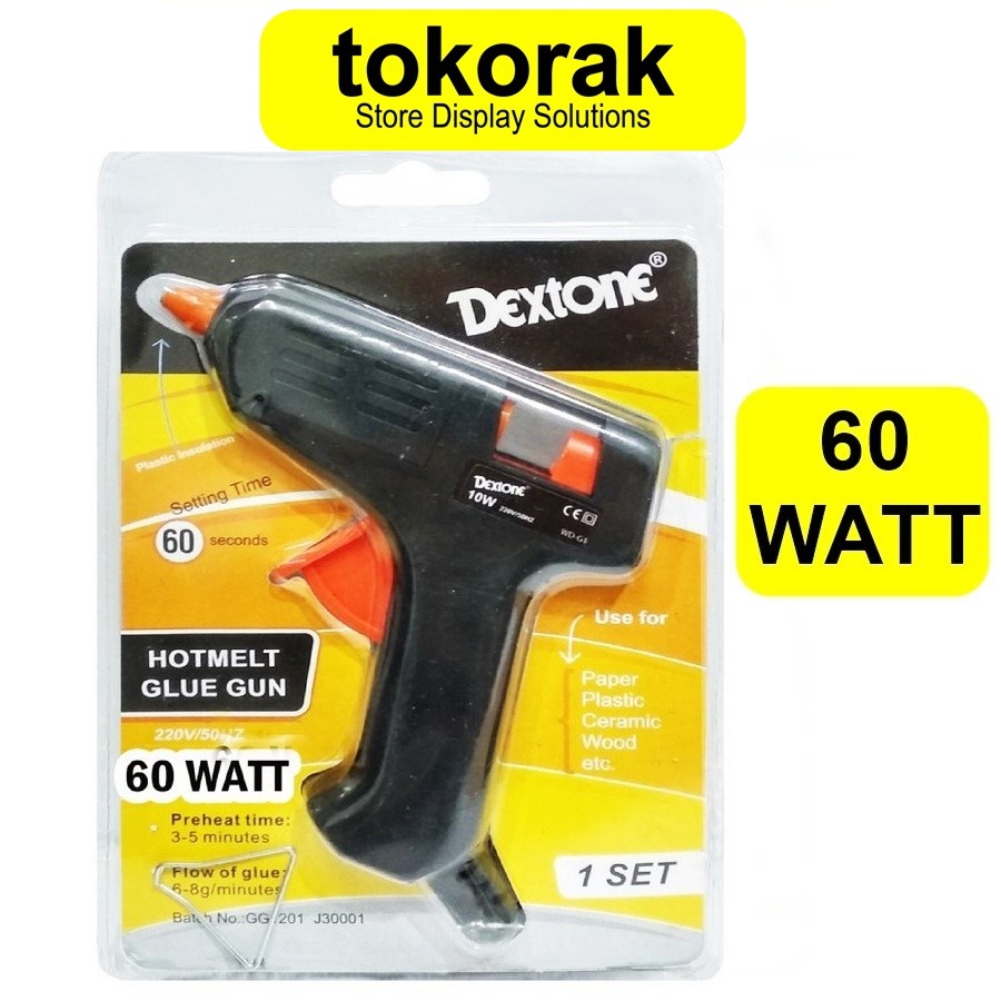 LEM TEMBAK - HOT MELT GLUE GUN 60 WATT DEXTONE - LEM BAKAR