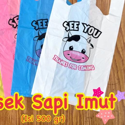 

Kantong Plastik Sapi Imut / Kantong Kresek Sapi Lucu - Kuning, 28