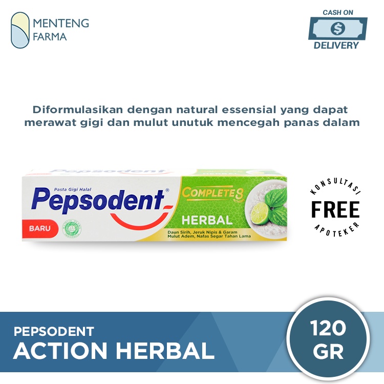 Pepsodent Action Herbal 120 Gr - Pasta Gigi Herbal dengan Ekstrak Daun Sirih