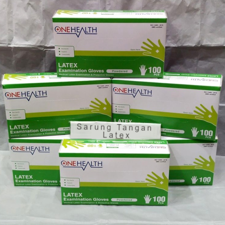 Sarung Tangan Latex Karet Onehealth Per Box isi 100 Pcs