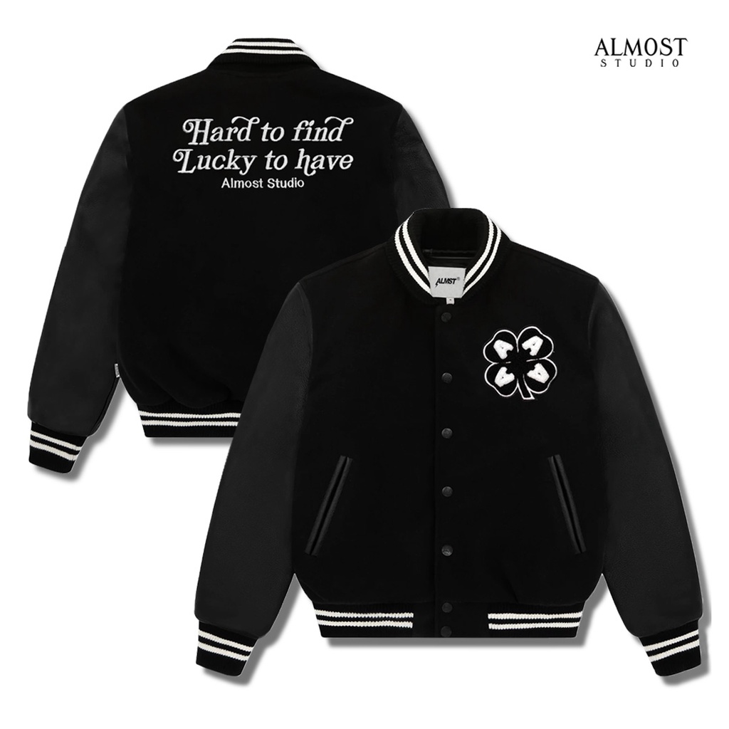 Almost Studio - Varsity Jacket - Clover - Black