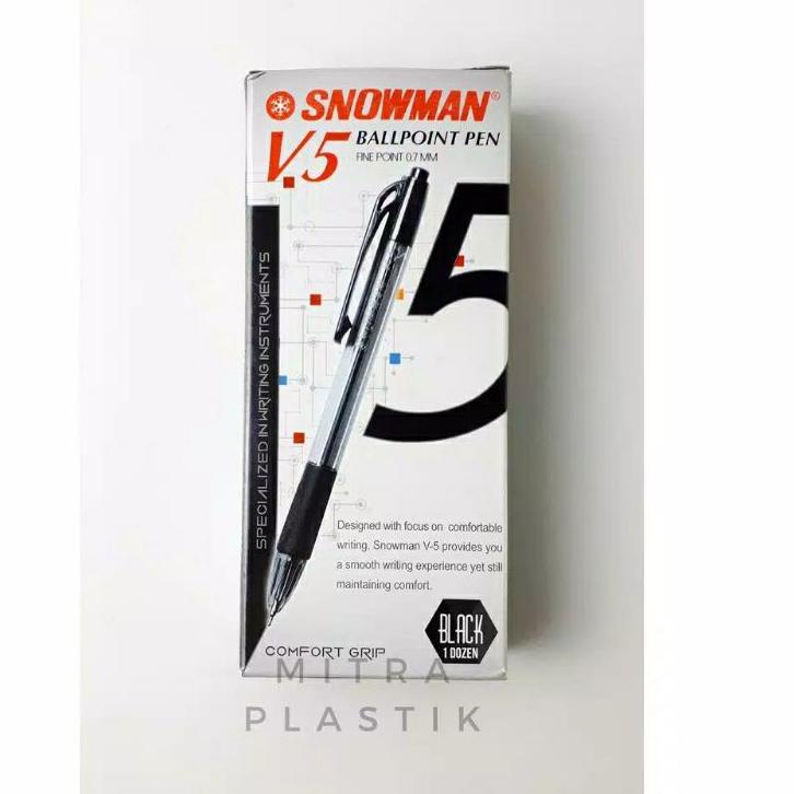 

Recomend !! SNOWMAN V-5 0.7 bolpen pena ballpoint hitam cetrek 1 Pack / 12Pcs ,,