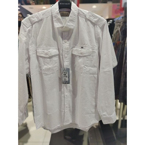 GIANI GRACIO KEMEJA PUTIH POLOS PRIA DENGAN DUA SAKU #ORIGINAL