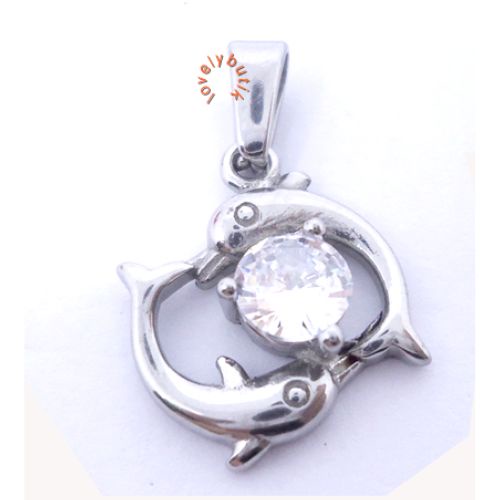 Liontin Titanium Anti Karat Liontin Tanpa Kalung Titanium Model Terbaru Dolphin Lumba - Lovelybutik