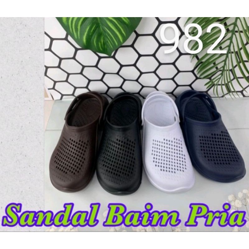 Sandal Baim, Sendal Kodok Hema, Sandal Medis Dokter Suster, Sandal Umroh Haji, Sandal Chef, Sandal Rumah Anti Slip Model Crocs 982