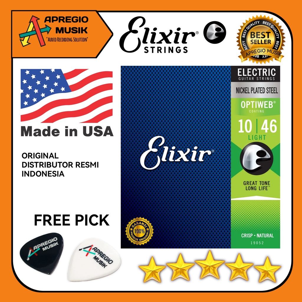 ELIXIR OPTIWEB Electric String Senar Gitar Elixir Optiweb Original USA