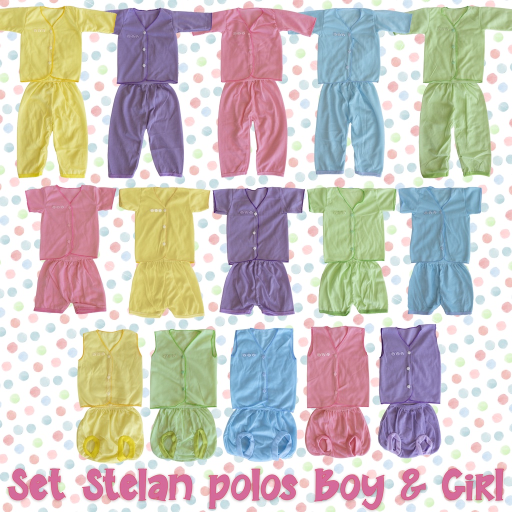 3Set Setelan baju bayi harian Newborn polos laki laki perempuan Baju bayi Panjang Baju bayi Pendek Baju bayi Kutung Panda Bagus Paket Hemat dan Murah
