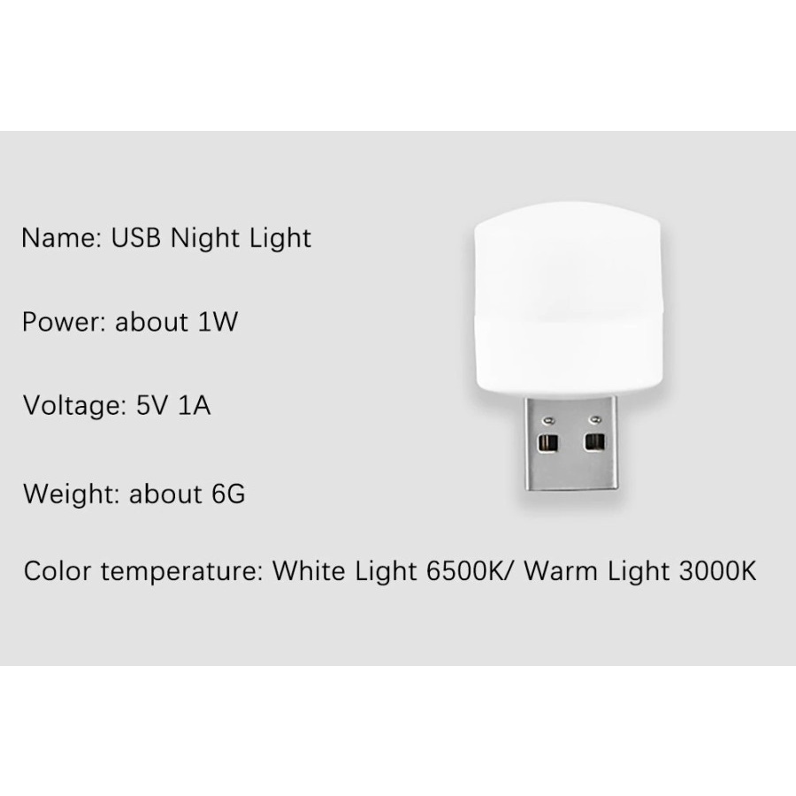 U0192 Lampu Mini LED USB Night Light Portable / Lampu Tidur Kecil