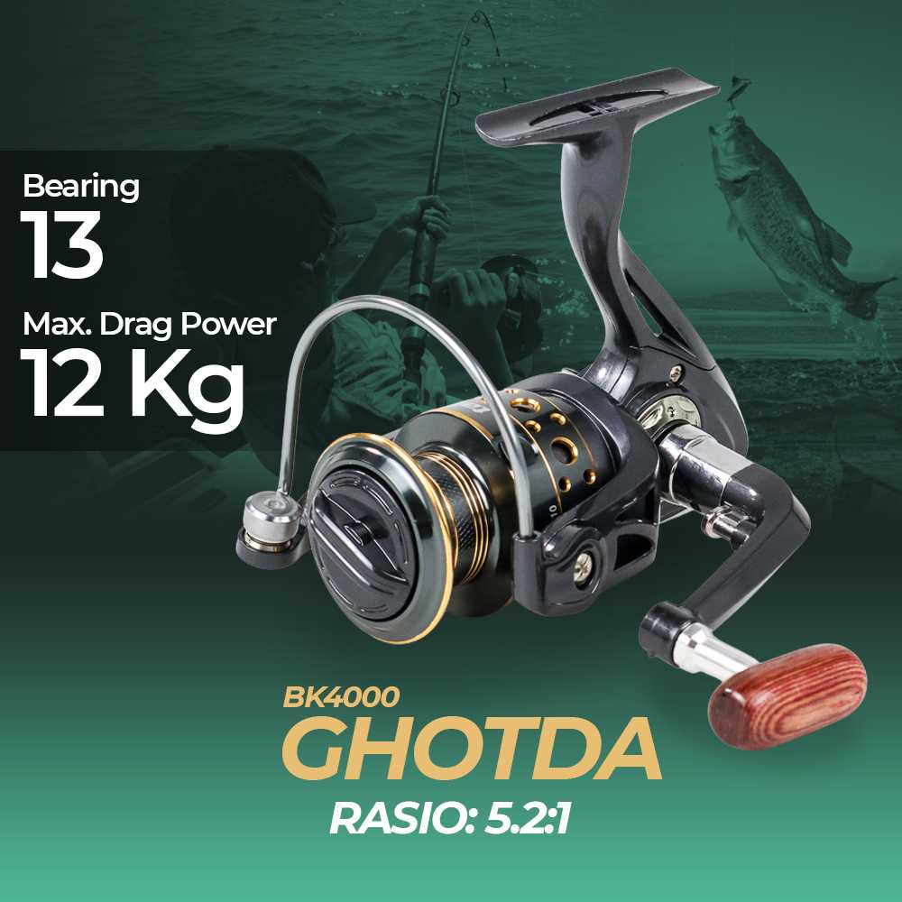 TaffSPORT GHOTDA Reel Pancing Spinning 5.2:1 Ball Bearing 13 - BK4000