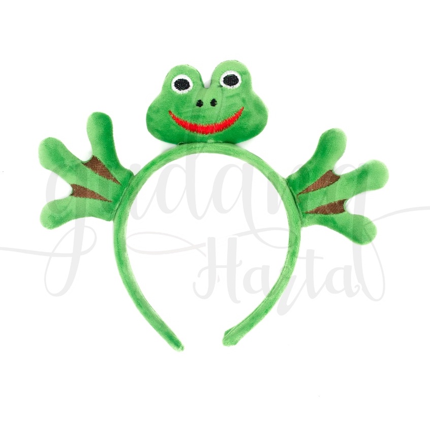 Bando Hello Frog Bandana Motif Katak Hijau Unik Simple GH 211137