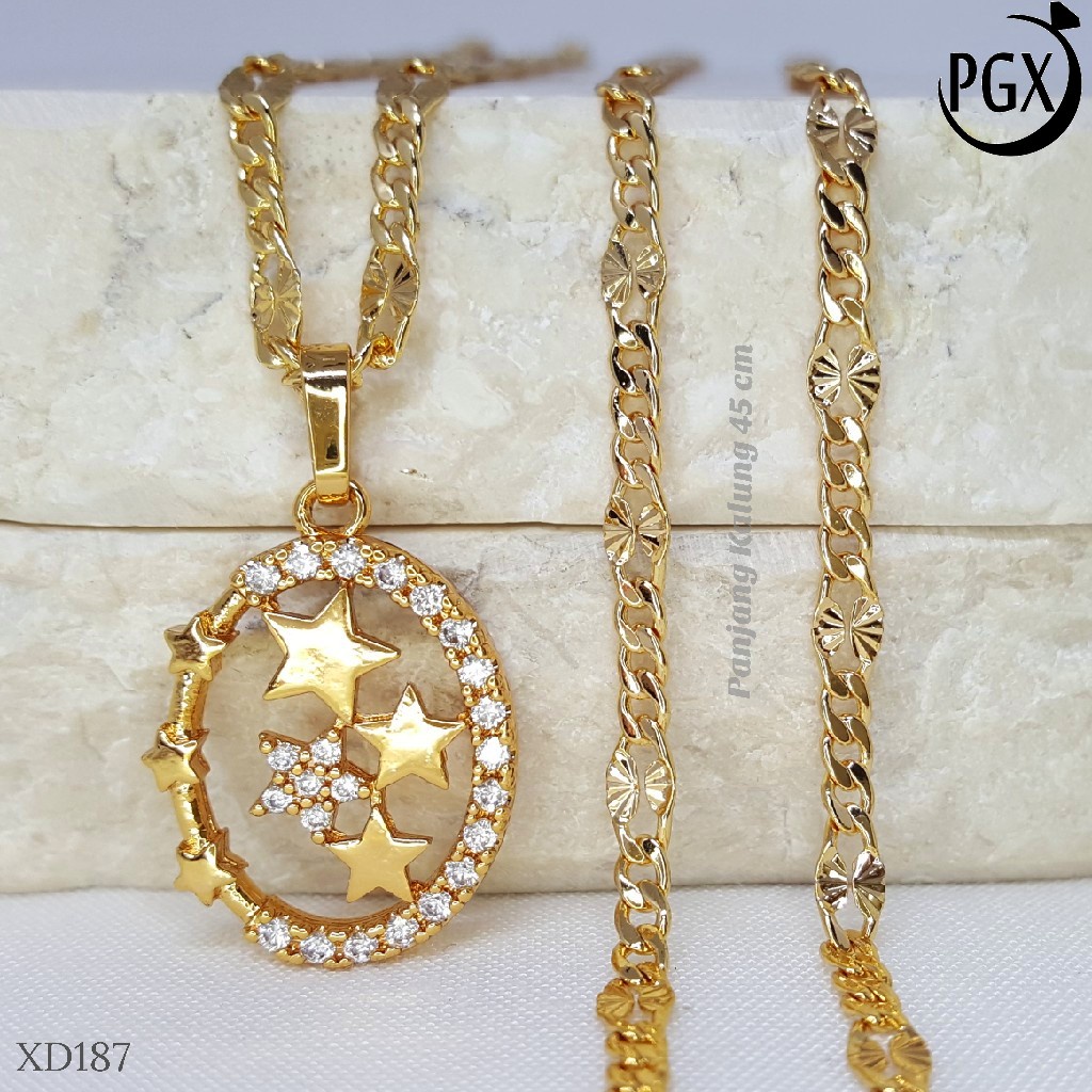 PGX Kalung Wanita Xuping Aksesoris Fashion Perhiasan Lapis Emas XD187