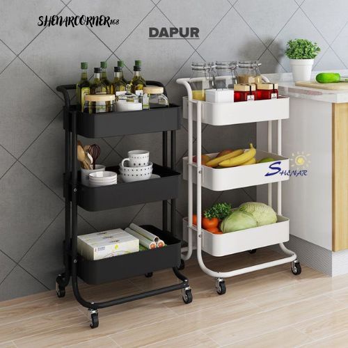 SHENAR RAK TROLI 3 SUSUN SALON DAPUR KAMAR TIDUR MANDI / TROLI SUSUN SERBAGUNA ROLLING STORAGE CART, SHENARCORNER168