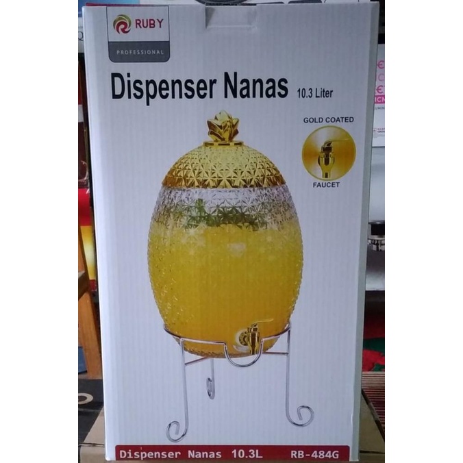 Dispenser Kaca Ruby Rb-484 Pineapple Beverage Dispenser 10L