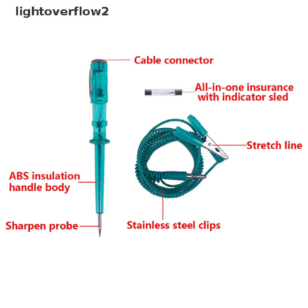 (lightoverflow2) Alat Tester Tegangan Sirkuit Mobil DC