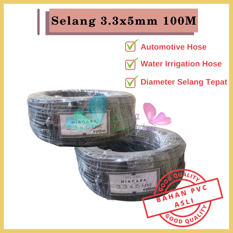 Selang Pe 7mm 5mm 1ROL 100m Kualitas Bagus Fertigasi Irigasi Hidroponik 7 Mm Pe 4x6.5mm-Selang PE 7 Mm - Selang Hidroponik / Selang Irigasi / Sprayer / Fogger (per 1 meter)