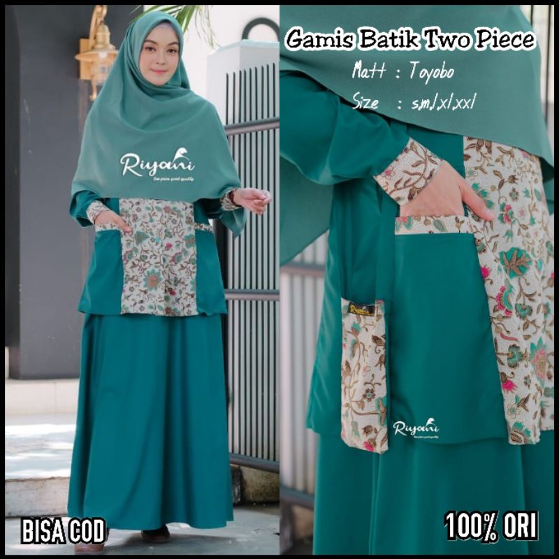 Seragam Batik Pegawai Kantor Wanita Gamis Batik Twopiece Original by Riyani
