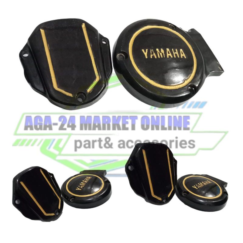 Cover Bak Magnet Dan Pompa Oli Yamaha RX king New Hitam lis Gold