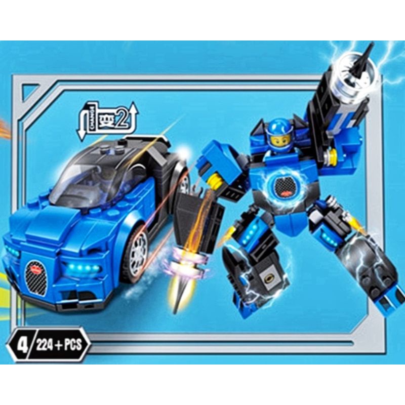 Mainan lego mobil robot car transformers LWCK60028-4 kendaraan berubah jadi robot 2 in 1 transformer
