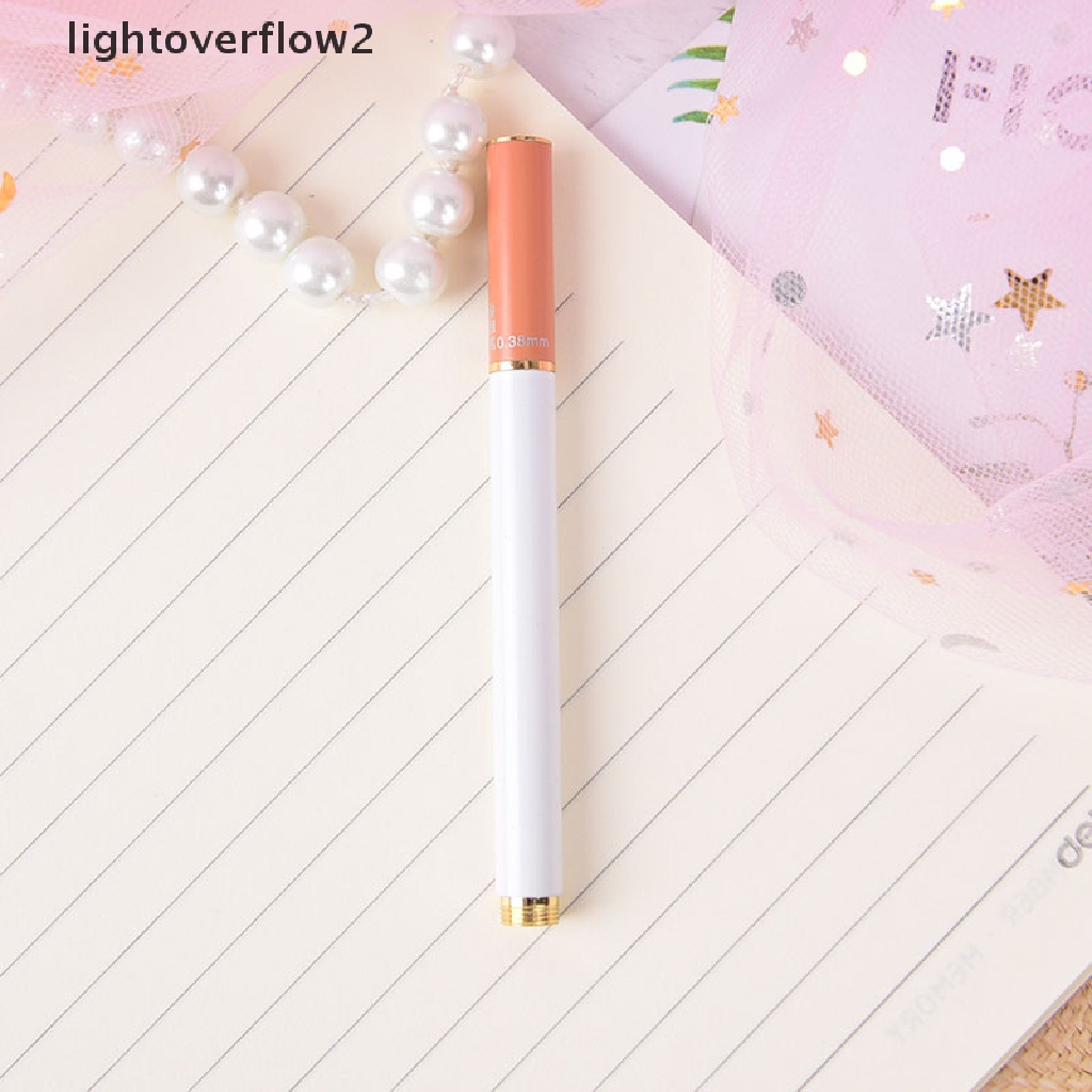 (lightoverflow2) 1pc Pulpen fountain mini 0.38mm Bahan metal Warna Acak