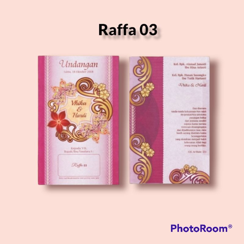 RAFFA 03 | Blangko Undangan Pernikahan | Undangan Pernikahan | Kartu Undangan Nikah | Kartu Undangan