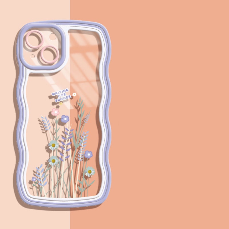 Soft Case Pelindung Lensa Kamera Motif Bunga Bening Tahan Banting Untuk iPhone 14 13 12 11 Pro Max X Xr Xs Max 8 7 6 6s Plus