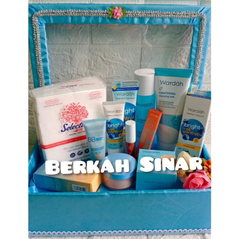 wardah paket perfect bright bok tutup lip shot 8 item paket hantaran pernikahan seserahan kado ulang