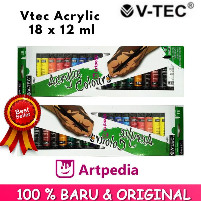 

[COD] V-TEC Acrylic Colour Set Type 818 18 x 12ml TERMURAH Kode 923