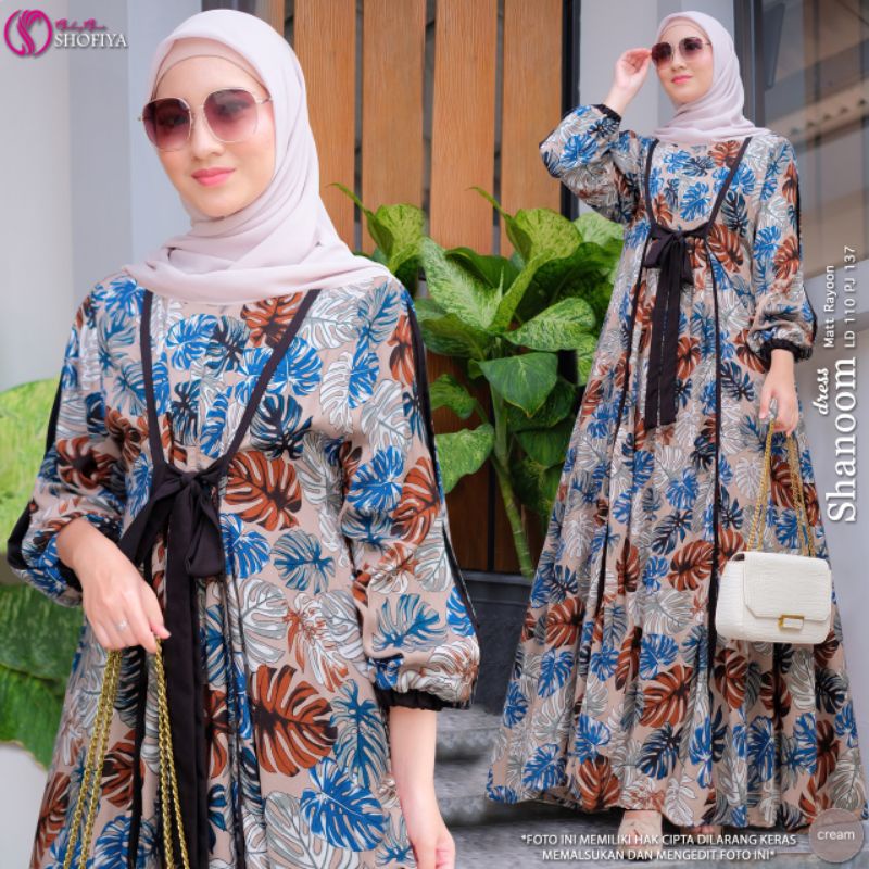 [BARU] SHANOOM DRESS BY SHOFIYA BAJU GAMIS WANITA MUSLIM LD 110