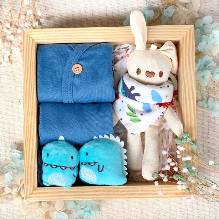 

[COD] Lille Gifts - Hampers Baby Daily Set - Parcel Bayi - Blue + Boneka