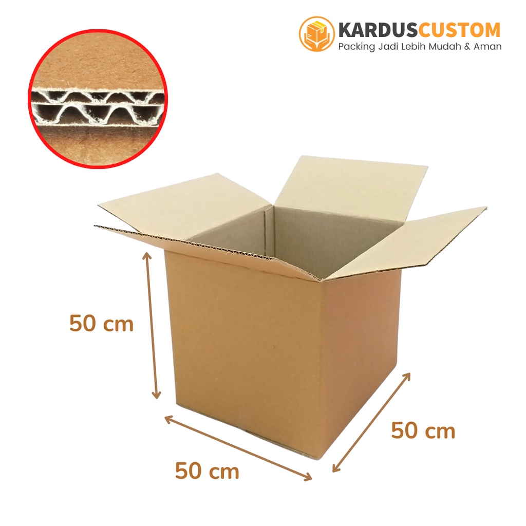 

Kardus Box Standar 50x50x50 cm Double Wall Dus Packing Ukuran Besar Karton Packaging
