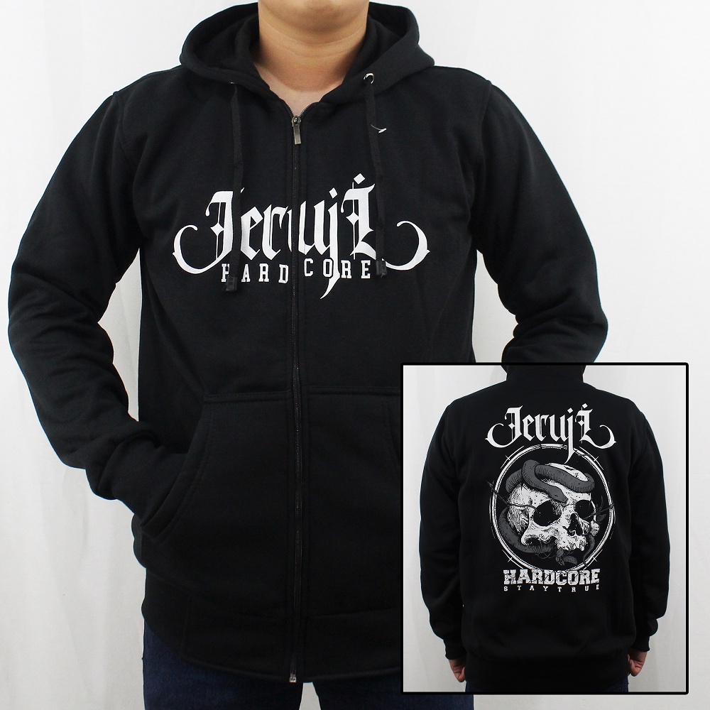 JAKET HOODIE ZIPPER JERUJI 02 - JAKET HEAVY METAL JERUJI - SWEATER HOODIE MUSIK JERUJI - HOODIE PRIA