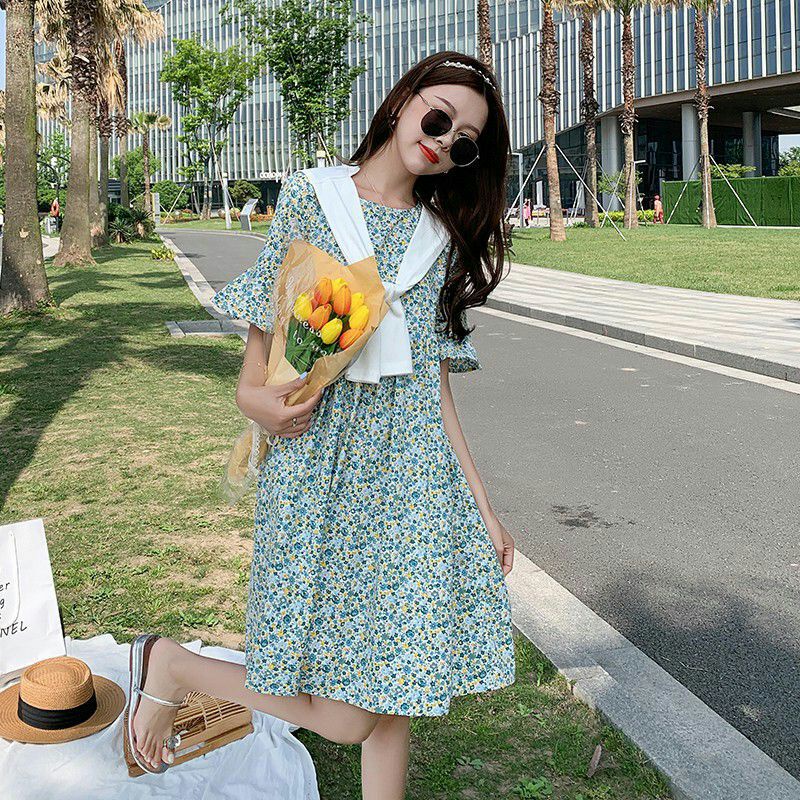 NEW!!Set Dress Hamil + Fake collar/syal
