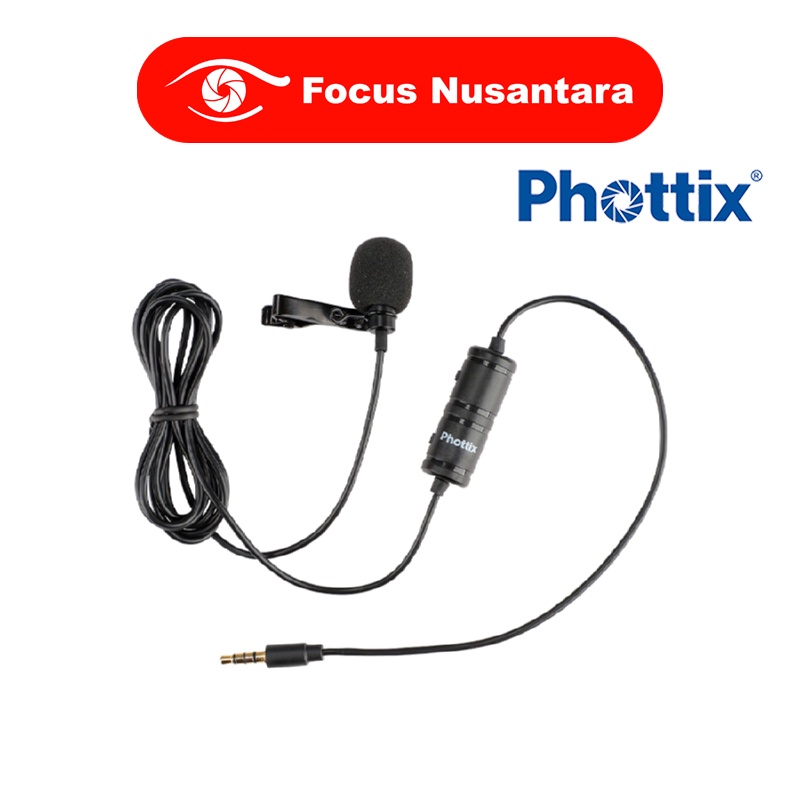 PHOTTIX MC-10 Lavalier Microphone for Smartphone & Camera (1.5m)
