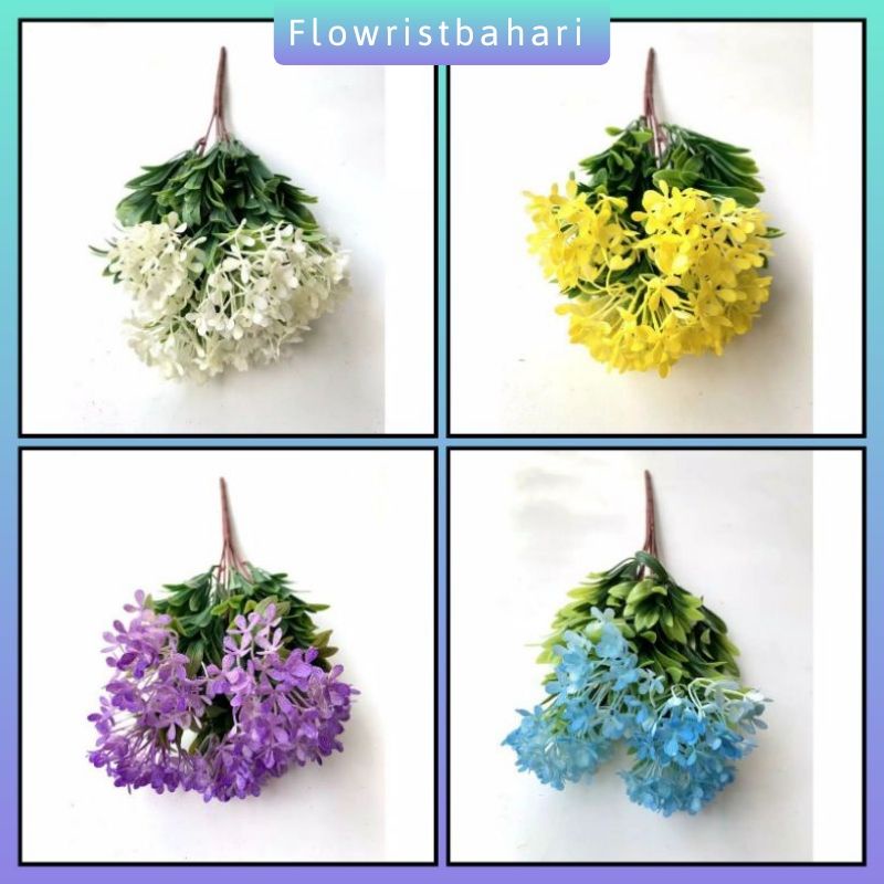 Dekorasi artificial Bunga Asoka hias Artificial palsu plastik bunga plastik Dekorasi Artificial 1 Lu